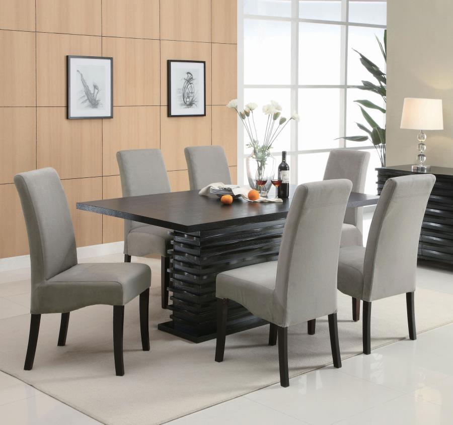 Stanton - Dining Room Set Black 7 Pc. Table, 6 Chairs by CoasterEveryday | Bel Furniture