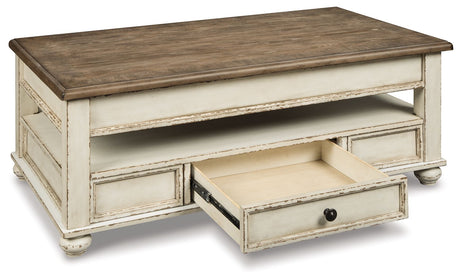 Realyn - White / Brown - Lift Top Cocktail Table by Signature Design by Ashley® | Bel Furniture