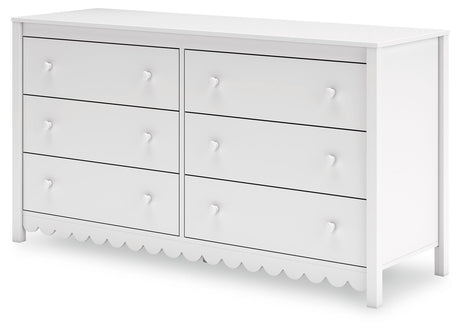 Hallityn - White - Six Drawer Dresser by Signature Design by Ashley® | Bel Furniture