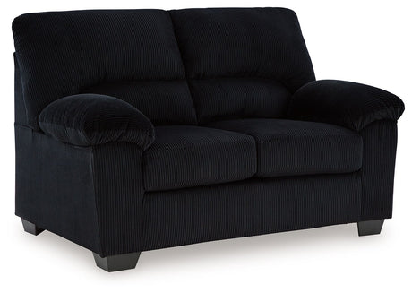 Simplejoy - Loveseat Black by Signature Design by Ashley® | Bel Furniture