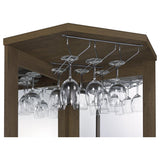 Alviso - 1-Drawer Corner Home Bar Wine Cabinet - Rustic Oak by CoasterEveryday | Bel Furniture