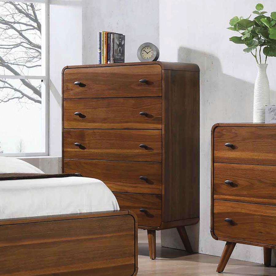 Robyn - 5-Drawer Bedroom Chest - Dark Walnut