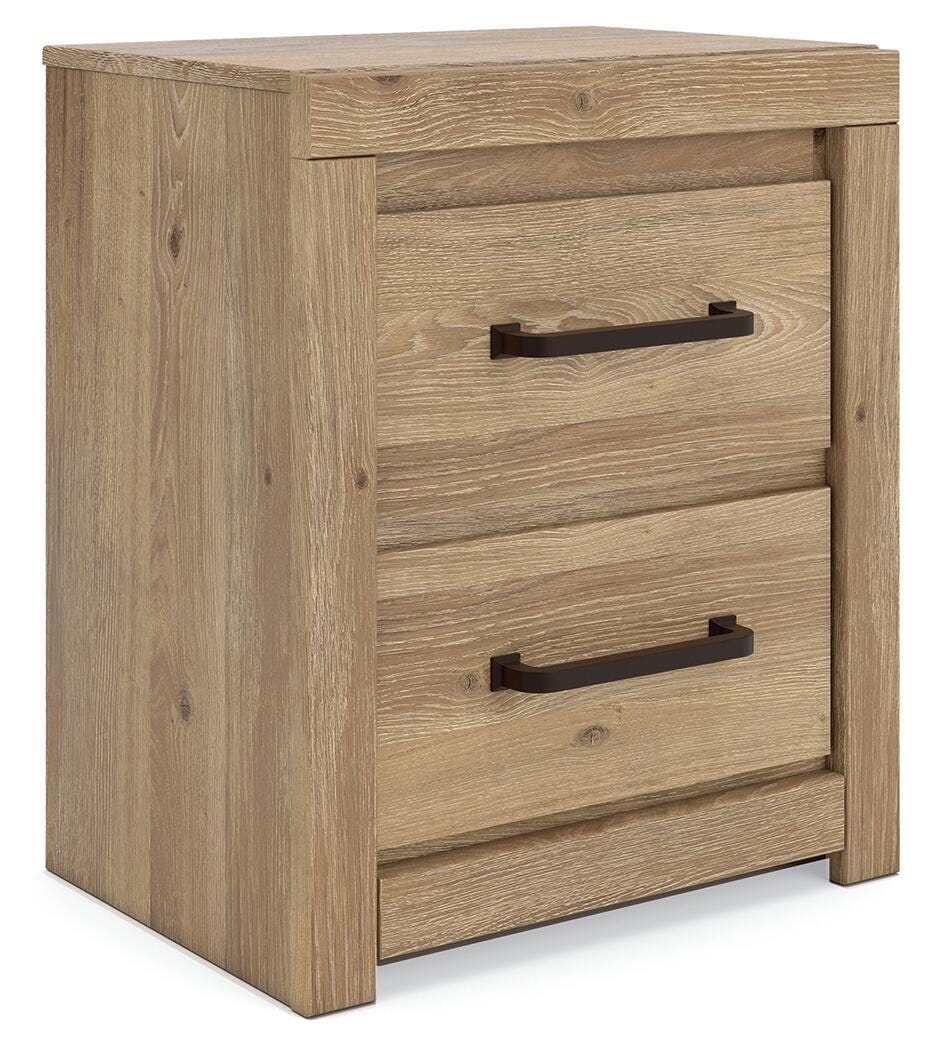 Brozmont Two Drawer Night Stand Tan