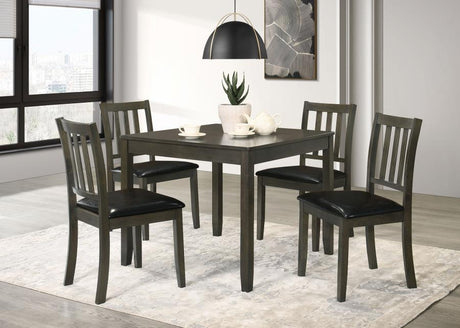 Parkwood - Square Dining Table Set Dark Gray 5 Pc. Table, 4 Chairs by Coaster Fine Furniture | Bel Furniture