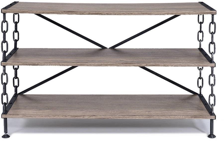 TV Stand - Rustic Oak / Antique Black