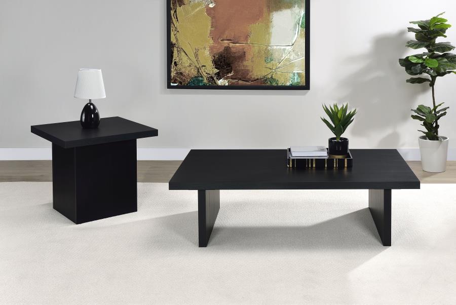 Max - Rectangular Coffee Table Set Black 2 Pc. Coffee Table, End Table by Coaster Fine Furniture | Bel Furniture