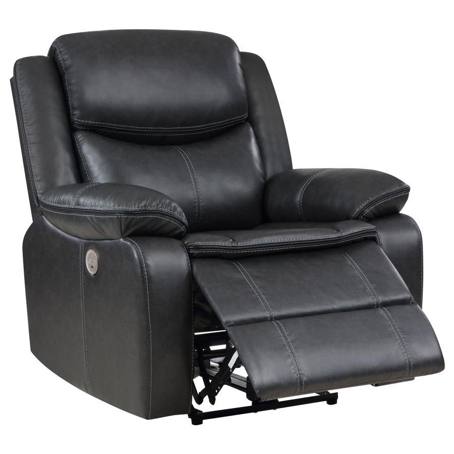 Sycamore - Upholstered Power Recliner Chair Black by Coaster Fine Furniture | Bel Furniture