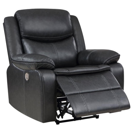 Sycamore - Upholstered Power Recliner Chair Black by Coaster Fine Furniture | Bel Furniture