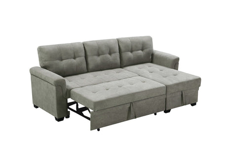 Lucca - Linen Reversible Sleeper Sectional Sofa With Storage Chaise