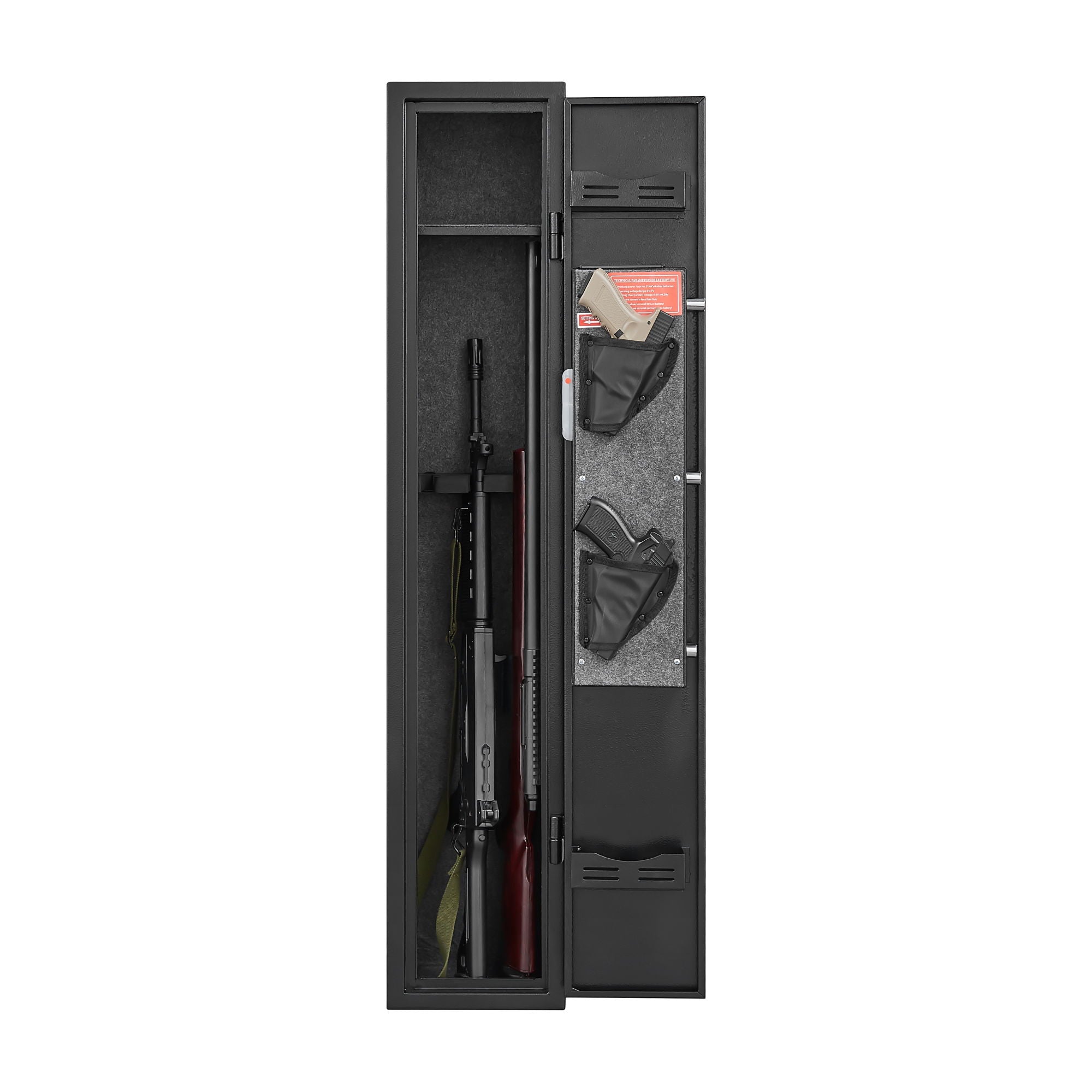 Sturdy Cabinet, With Led Lights, Removable Shelf Bullet Rack And Gun Rack - Black Gun