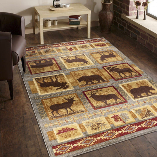 Nature's Nest - GC_CBL3004 Lodge Area Rug Blue 8' x 10' by Icona Home Decor | Bel Furniture