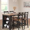 Gesthaven - Rectangular Dining Room Counter Set Dark Brown 5 Pc. Table, 4 Stools by Signature Design by Ashley® | Bel Furniture