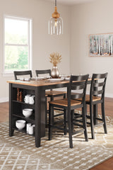 Gesthaven - Rectangular Dining Room Counter Set Dark Brown 5 Pc. Table, 4 Stools by Signature Design by Ashley® | Bel Furniture