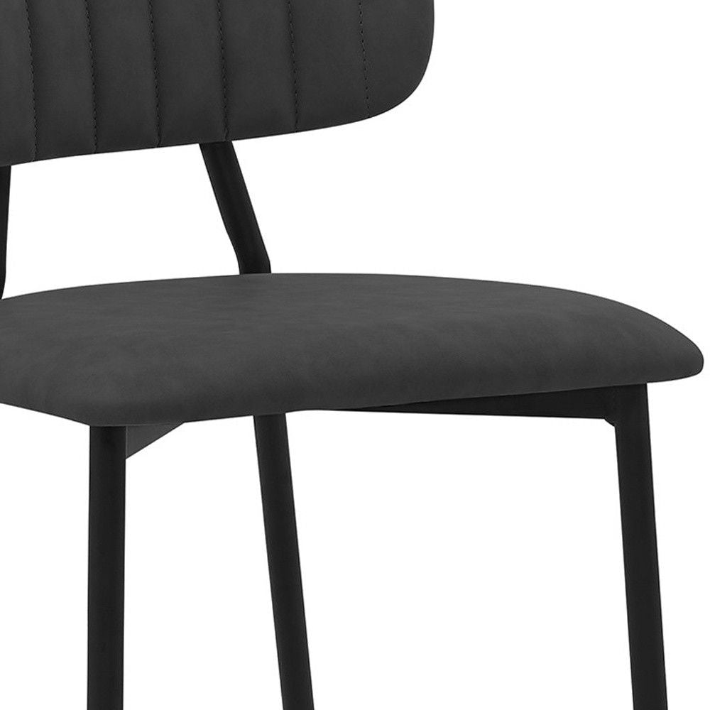 37" Low Back Counter Height Bar Chair - Gray / Black