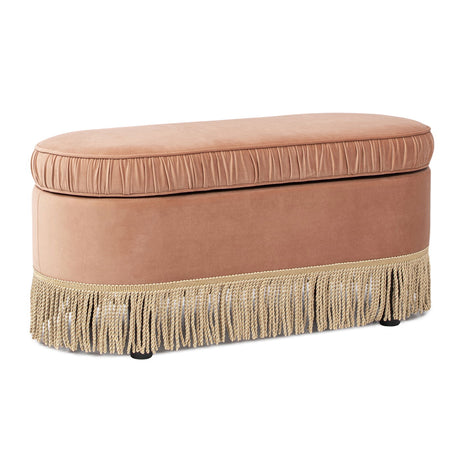 Serena - Contemporary Design Oval Storage Bench Ottoman - view 16