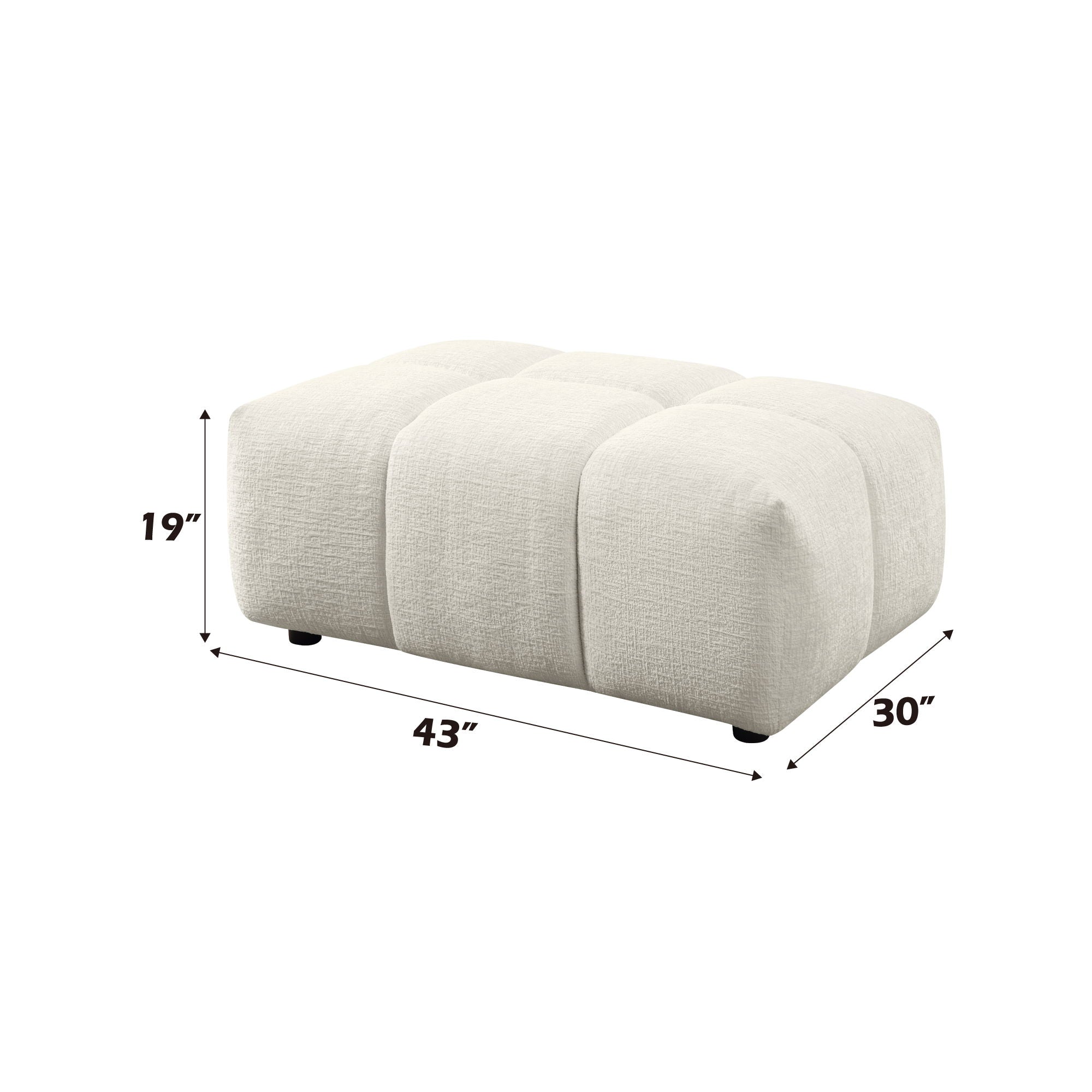 Loanna - Linen Modular Sectional With Chaise And Ottoman - Beige