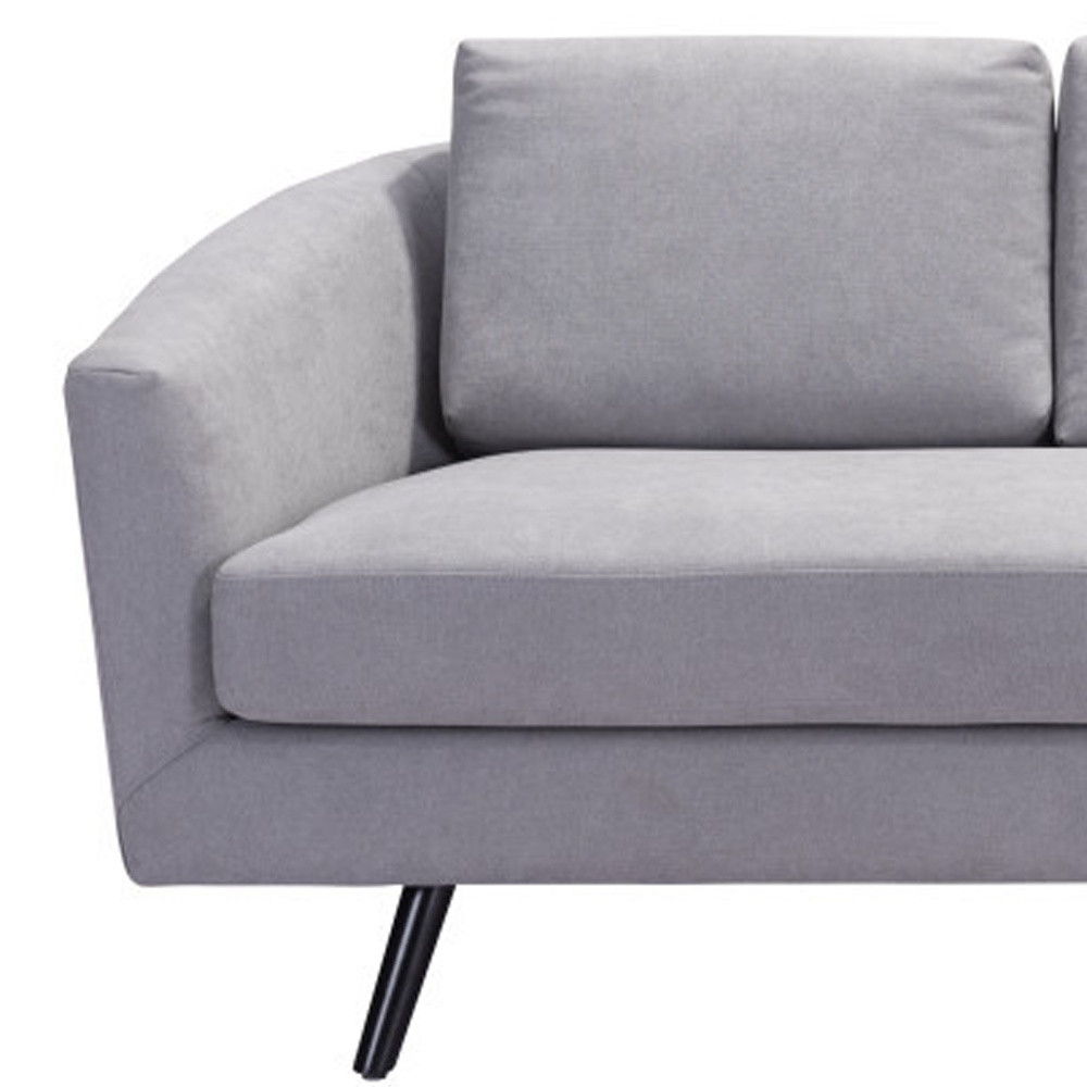 Polyester Sofa With Black Legs - Gray