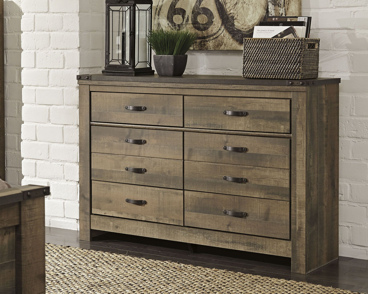 Trinell - Brown Dark - Six Drawer Dresser - 61.34" x 15.98" x 42.99" by Signature Design by Ashley® | Bel Furniture
