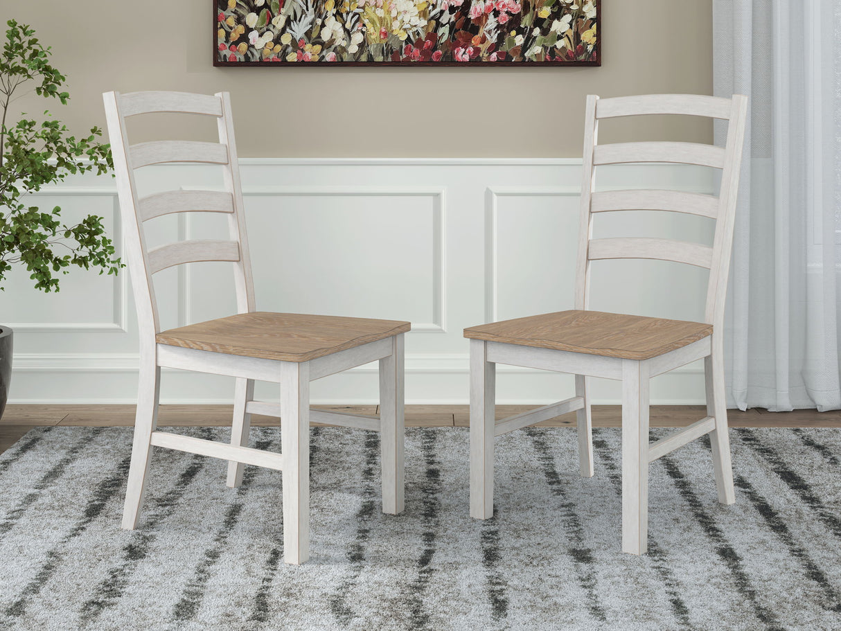 Purlaney - Dining Room Side Chair (Set of 2) - Antique White / Natural