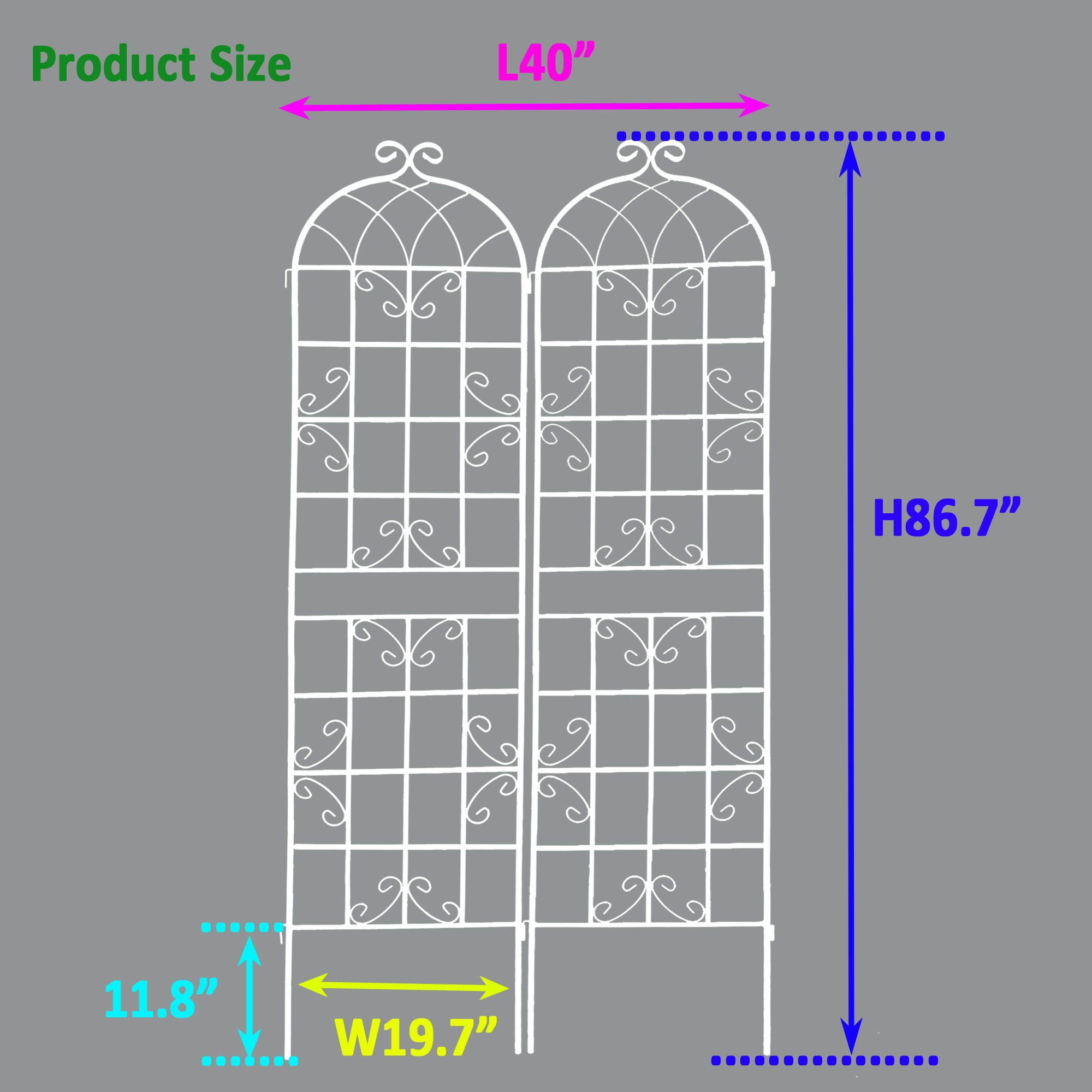 Metal Garden Rustproof Trellis For Climbing Plants Outdoor Flower Support