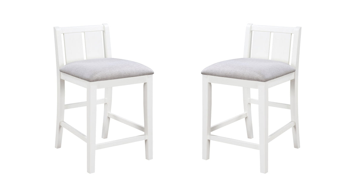 Graham - 20" Upholstered Seat Counter Height Chair (Set of 2) White by Lilola Home | Bel Furniture