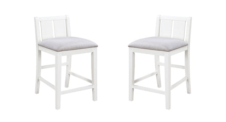 Graham - 20" Upholstered Seat Counter Height Chair (Set of 2) White by Lilola Home | Bel Furniture