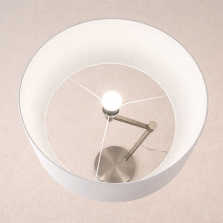 Horizon - Table Lamp With On / Off Switch Curved Base Linen Shade - Brushed Nickel / Silver / White - view 6