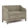 Connaught - Storage Bench Gray 42"W x 18"D x 29.5"H by Simpli-Home | Bel Furniture