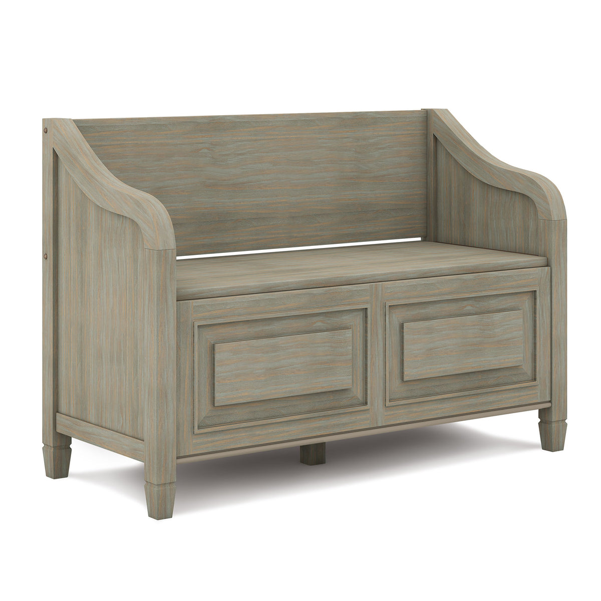 Connaught - Storage Bench Gray 42"W x 18"D x 29.5"H by Simpli-Home | Bel Furniture