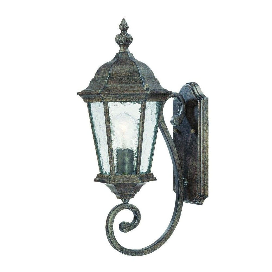 One Light Antique Carousel Lantern Wall Light - Black