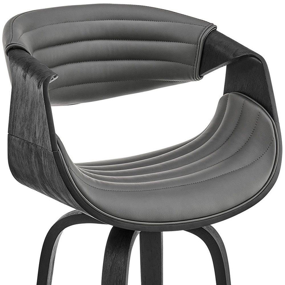 37" Swivel Counter Height Bar Chair - Gray / Black