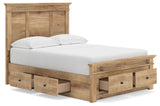 Makidern - Panel Storage Bed With 2 Under Bed Storage Units