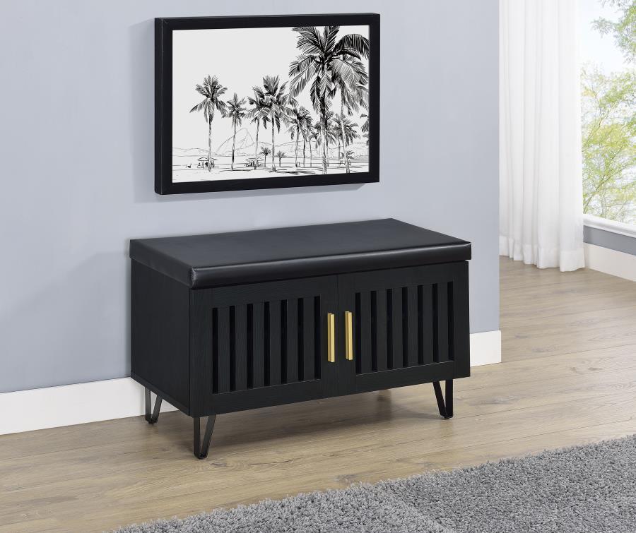 Brixton - 2-Door Padded Entryway Shoe Storage Bench by Coaster Fine Furniture | Bel Furniture