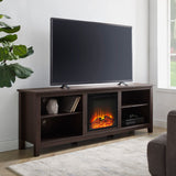 Modern Transitional 3 Shelf Open Storage 70" TV Stand For 80" TVs by Walker Edison | Bel Furniture