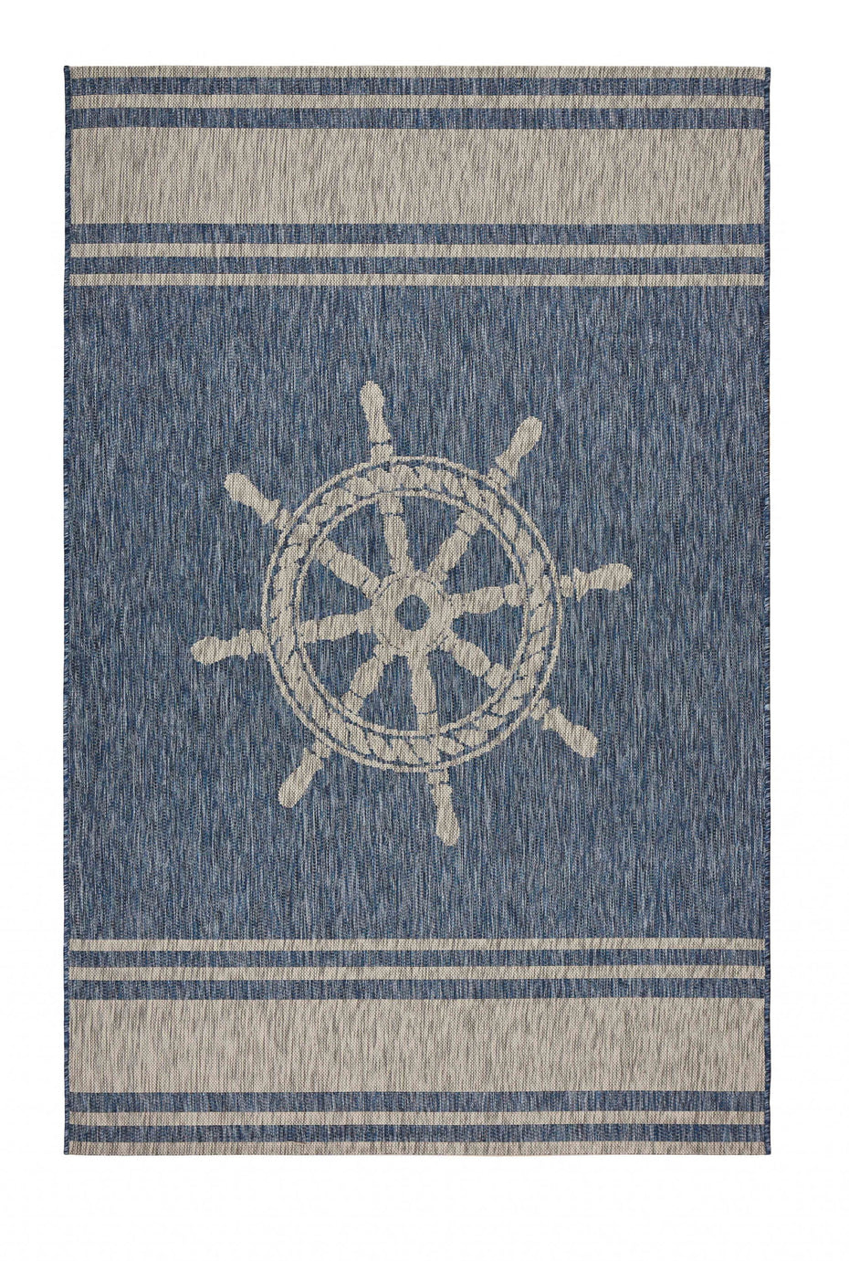 8' X 9' Outdoor / Indoor Area Rug - Blue / Gray