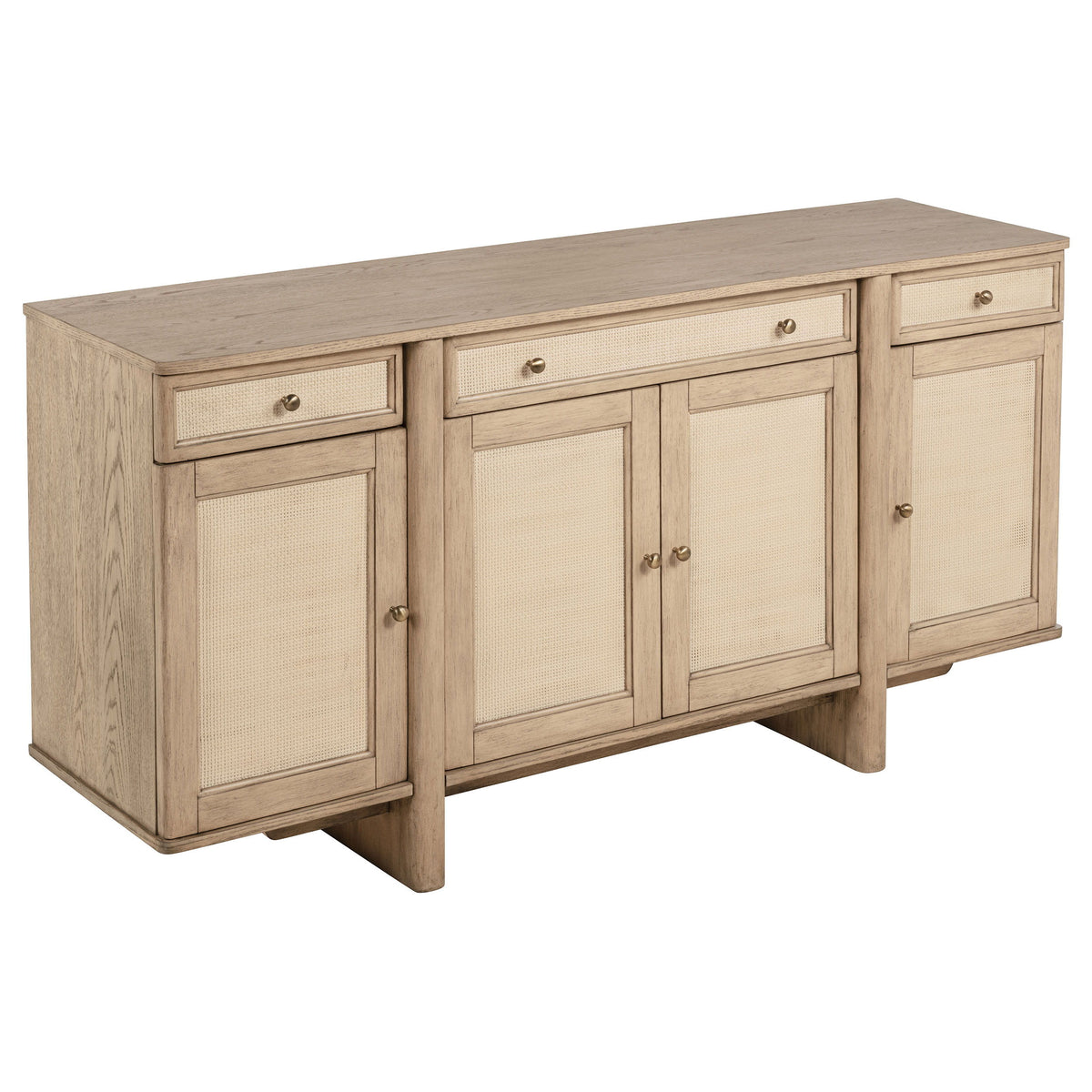 Kailani - 4-Door Cane Sideboard Buffet Cabinet - Beige Oak by Coaster Fine Furniture | Bel Furniture