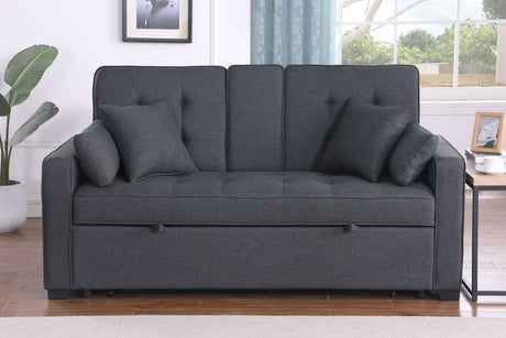 Cody II - Convertible Sleeper Loveseat With Cup Holder, Charging Ports and Pocket - Dark Gray - view 14