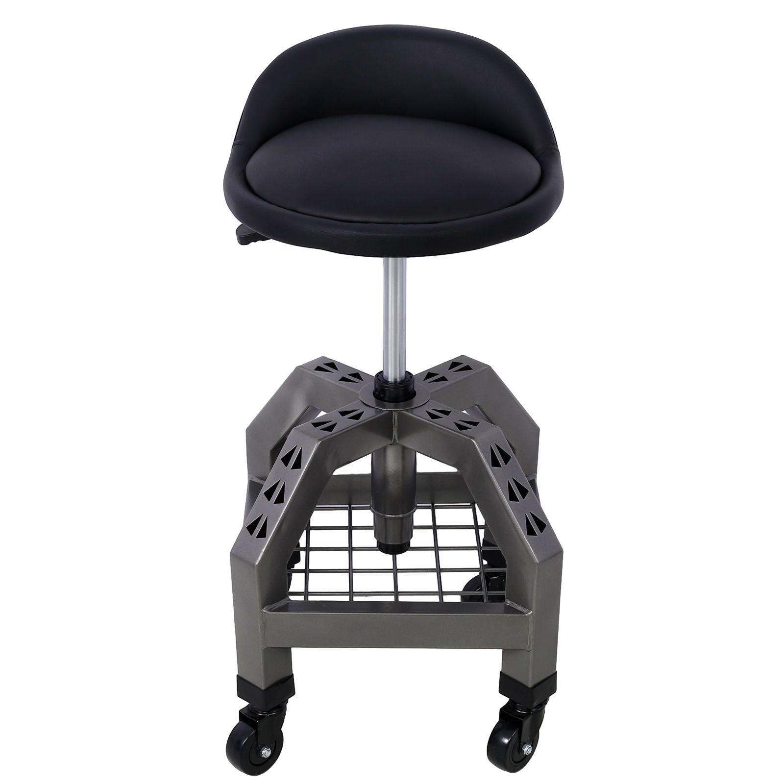 Pneumatic 360 Degree Swivel Stool, Mechanics Rolling Creeper Seat, Heavy Duty Rolling Mechanics Stool, Shop Stool With Casters