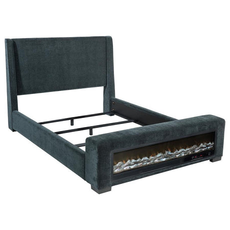 Preston - Upholstered Audio Flame Visualizer Bed Blue by Coaster Fine Furniture | Bel Furniture
