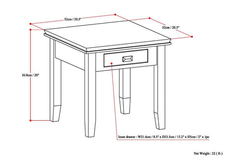 Artisan - Handcrafted End Table by Simpli-Home | Bel Furniture