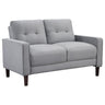 Bowen - Upholstered Track Arm Tufted Loveseat Gray by Coaster Fine Furniture | Bel Furniture
