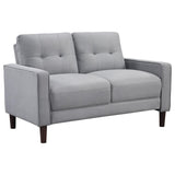 Bowen - Upholstered Track Arm Tufted Loveseat Gray by Coaster Fine Furniture | Bel Furniture
