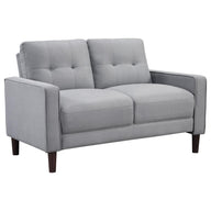 Bowen - Upholstered Track Arm Tufted Loveseat Gray by Coaster Fine Furniture | Bel Furniture