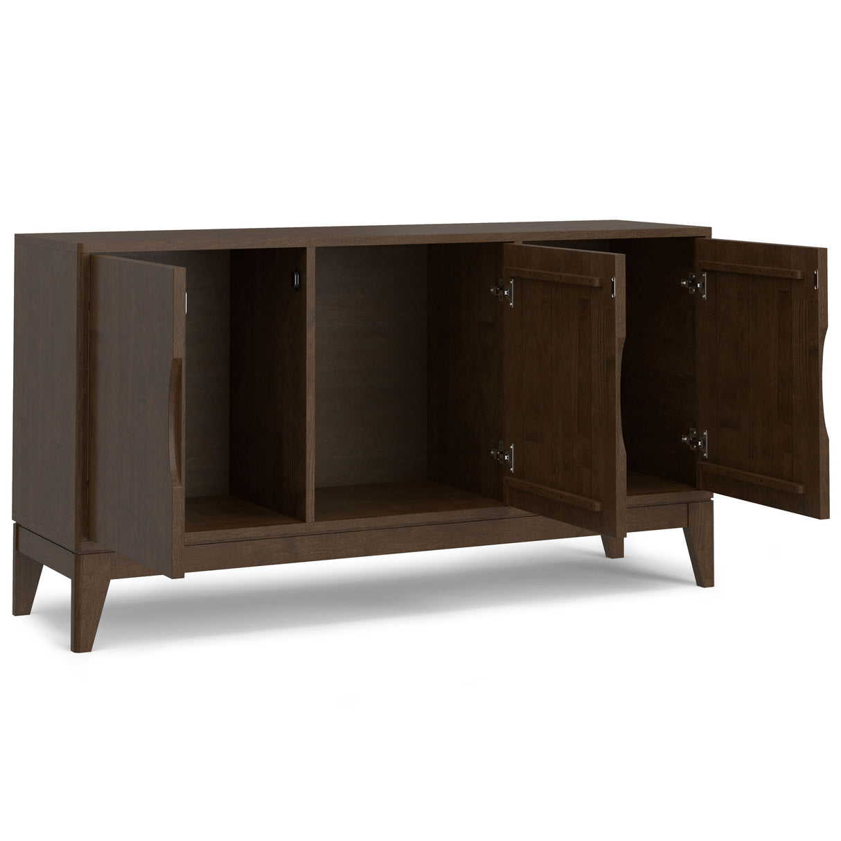 Harper - 3 Door Sideboard Buffet / Storage Cabinet - Walnut Brown by Simpli-Home | Bel Furniture