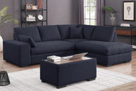 Joshua - 100" Sectional Sofa with Right Facing Chaise and Console Ottoman by Lilola Home | Bel Furniture