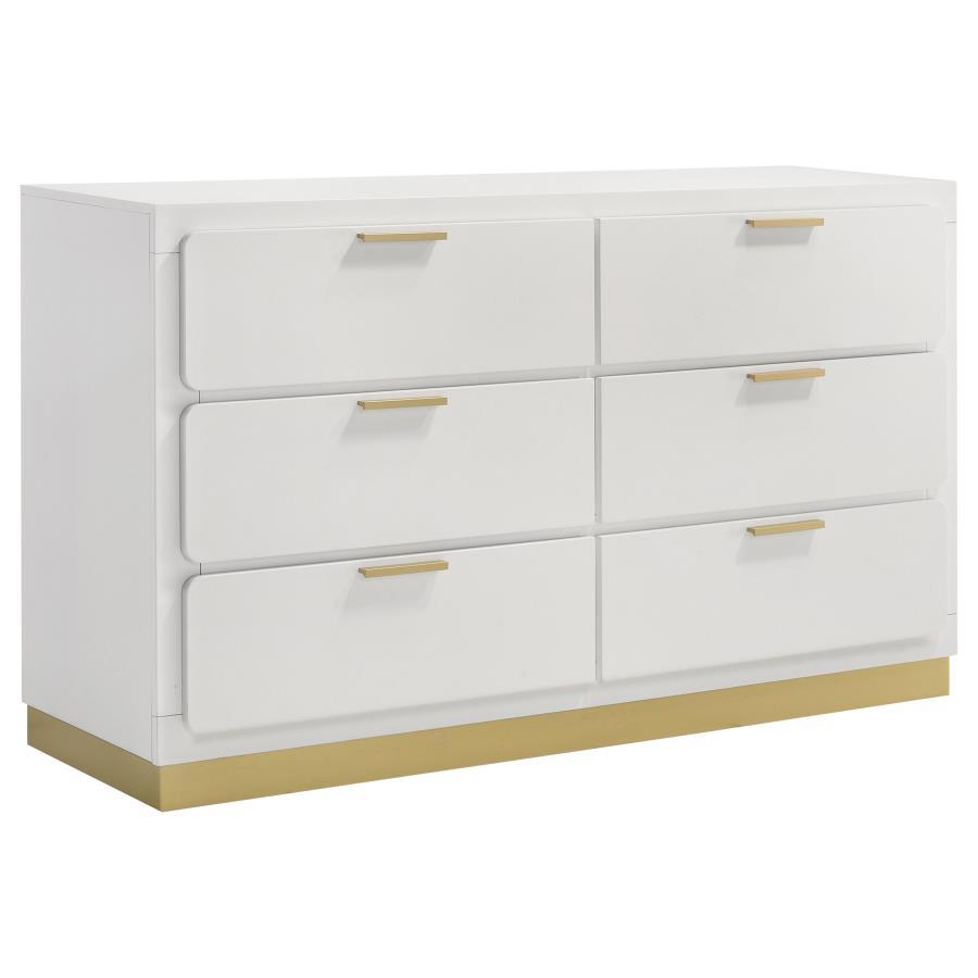 Caraway - 6-Drawer Dresser White by Coaster Fine Furniture | Bel Furniture