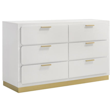 Caraway - 6-Drawer Dresser White by Coaster Fine Furniture | Bel Furniture