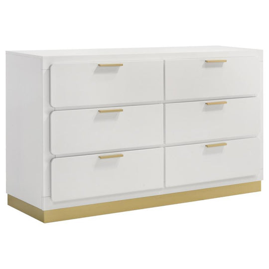 Caraway - 6-Drawer Dresser White by Coaster Fine Furniture | Bel Furniture