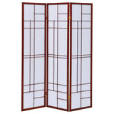 Katerina - 3-Panel Room Divider Folding Shoji Screen - Cherry by CoasterEveryday | Bel Furniture