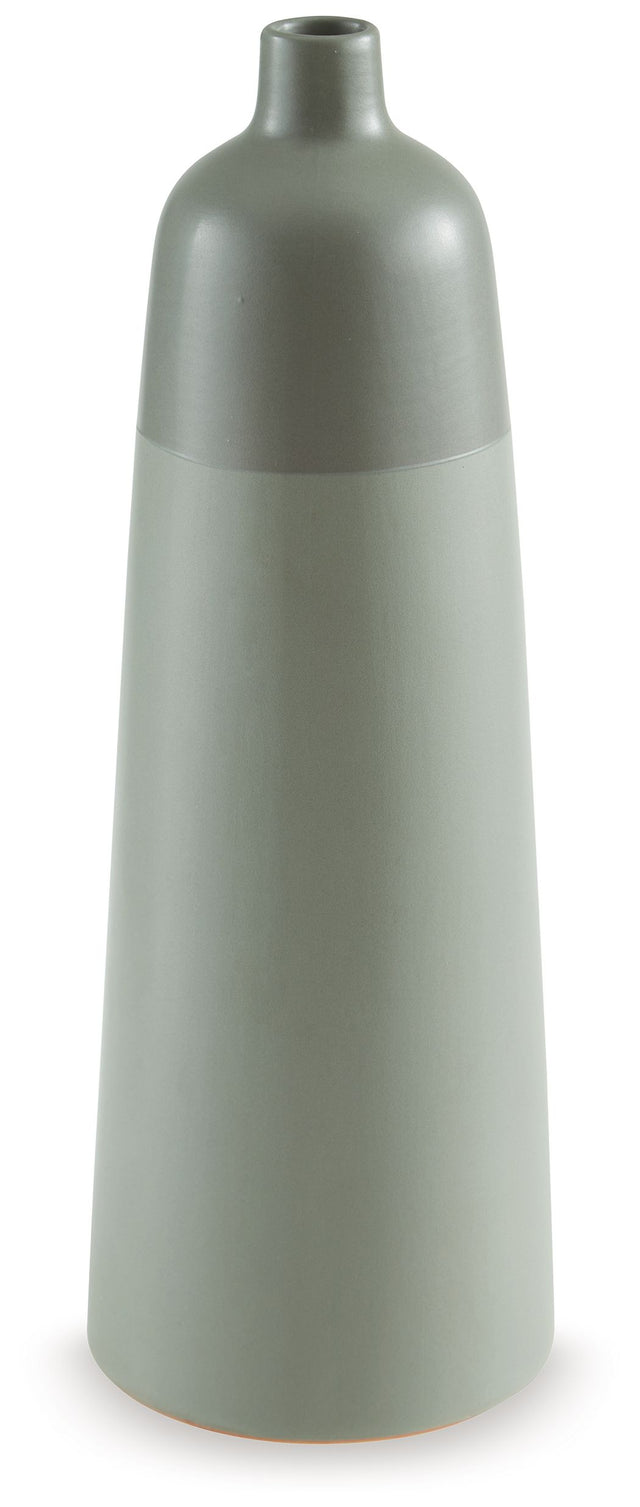 Peerland - Vase Green 5''W x 5''D x 15''H by Signature Design by Ashley® | Bel Furniture